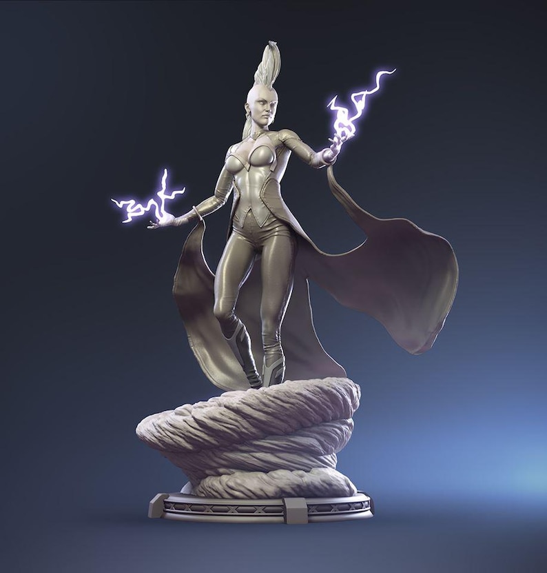 Storm X-Men 3D Printed Resin Figure – 1/8 1/6 Scale Unpainted Fan Art Statue | Collector Gift image 4