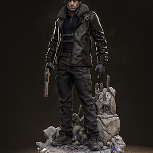Leon S. Kennedy Resident Evil Resin Figure – 1/8 1/6 Scale 3D Printed Fan Art Statue | Collector Gift image 5