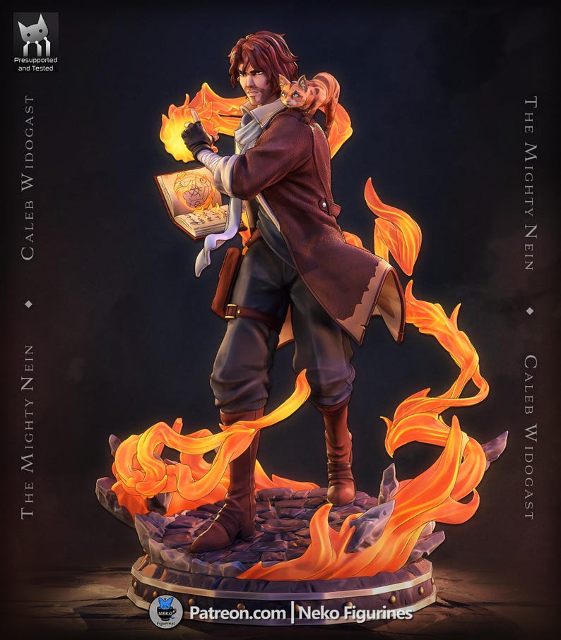 Figura de Caleb Widogast de Critical Role – Estátua em resina na escala 1/8/1/6 (sem pintura) | Presente para colecionadores imagem 4