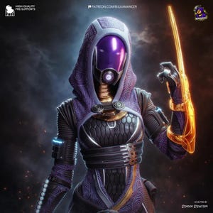 Tali'Zorah Mass Effect Fan Art Resin Figure – 1/8 1/6 Scale Unpainted Statue | Collector Gift image 1
