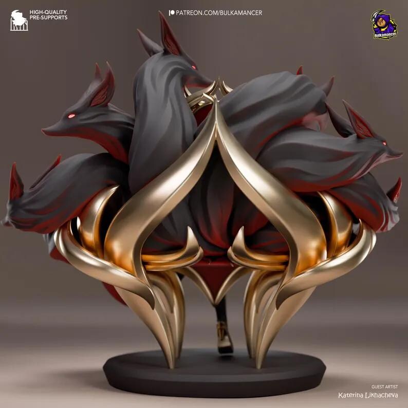 Ahri — League of Legends | 1/8 1/6 Scale Resin Figure | Unpainted or Hand-Painted | 3D Printed Fan Art | Collector Gift image 7