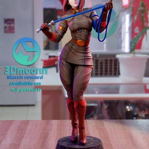 Luan Mendes Whip | 1/8 1/6 Scale Resin Figure | Unpainted or Hand-Painted | 3D Printed Fan Art | Collector Gift image 1