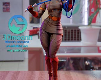 Figura de resina a escala 1/8 y 1/6 de Luan Mendes Whip / Sin pintar o pintada a mano / Arte de fans impreso en 3D / Regalo de coleccionista