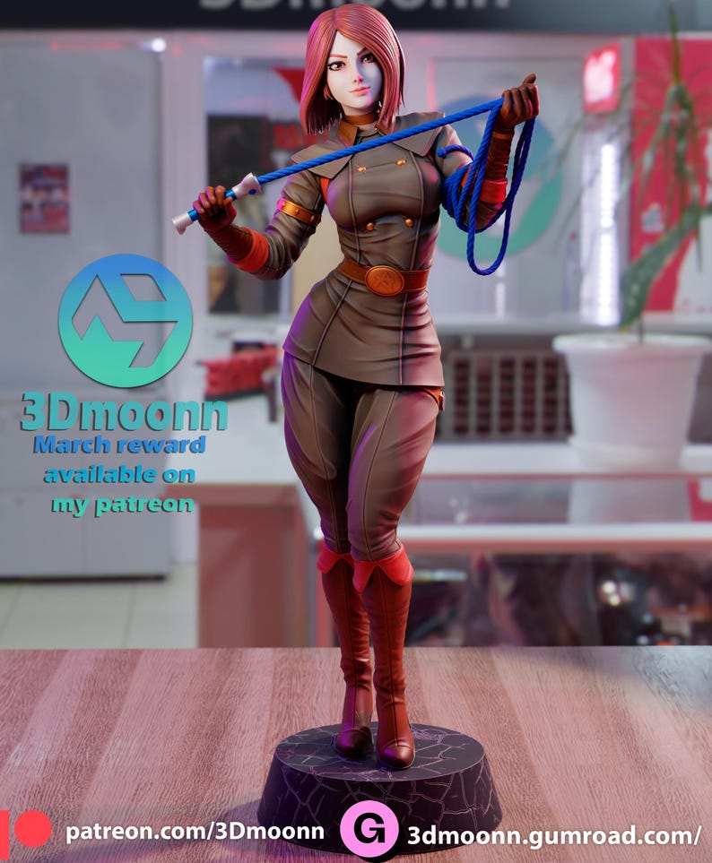 Luan Mendes Whip | 1/8 1/6 Scale Resin Figure | Unpainted or Hand-Painted | 3D Printed Fan Art | Collector Gift image 1