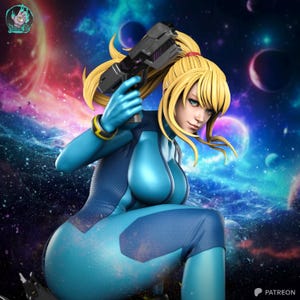 Samus Aran — Metroid | 1/8 1/6 Scale Resin Figure | 3D Printed Fan Art | Unpainted Garage Kit | Collector Statue | Collector Gift image 1