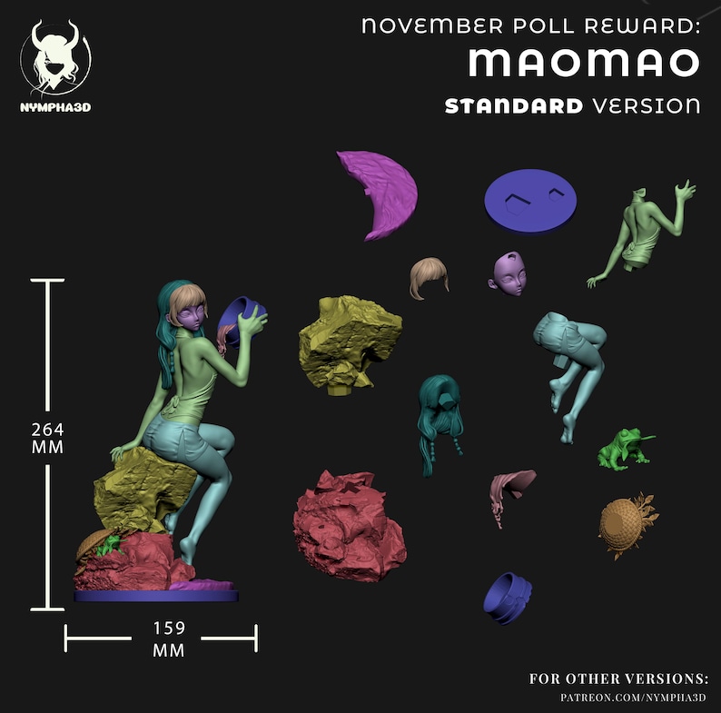Maomao — Apotekarens dagböcker | Hartsfigur i skala 1/8 1/6 | Omålad eller handmålad | 3D-utskriven fankonst | Samlargåva bild 9