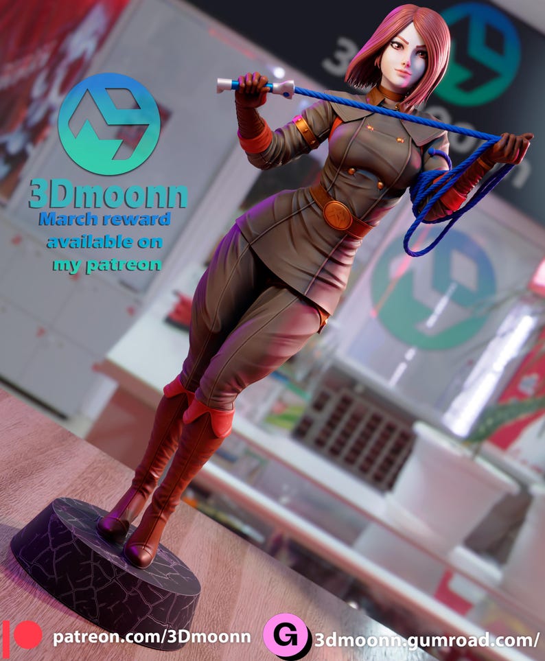 Luan Mendes Whip | 1/8 1/6 Scale Resin Figure | Unpainted or Hand-Painted | 3D Printed Fan Art | Collector Gift image 10