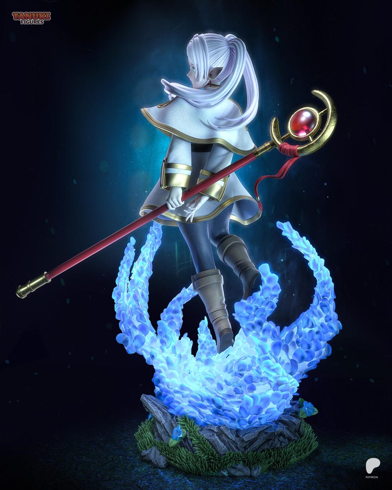Frieren — Frieren : au-delà de la fin du voyage | Figurine en résine à l'échelle 1/8 1/6 | Non peint ou peint à la main | Fan art imprimé en 3D | Cadeau de collection image 3