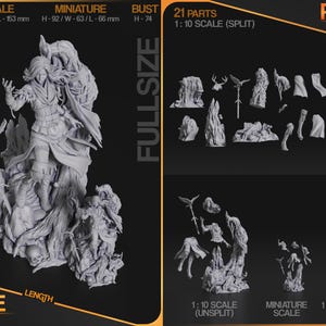 Yennefer — Witcher | 1/8 1/6 Scale Resin Figure | 3D Printed Fan Art | Unpainted Garage Kit | Collector Gift image 3
