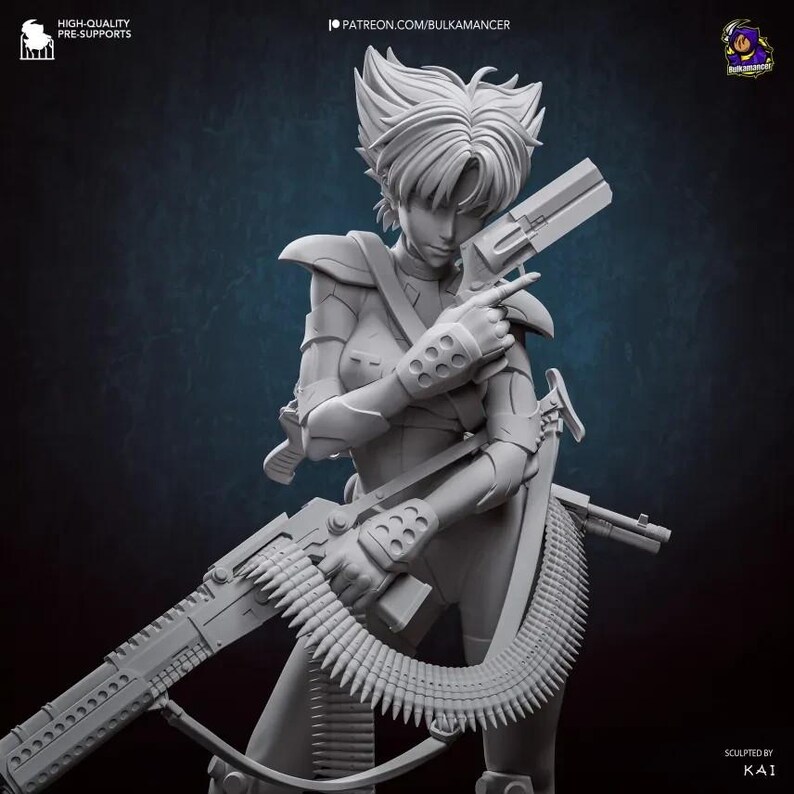 Konoko — Oni / Figura de resina a escala 1/8 y 1/6 / Sin pintar o pintada a mano / Arte de fans impreso en 3D / Regalo de coleccionista imagen 8