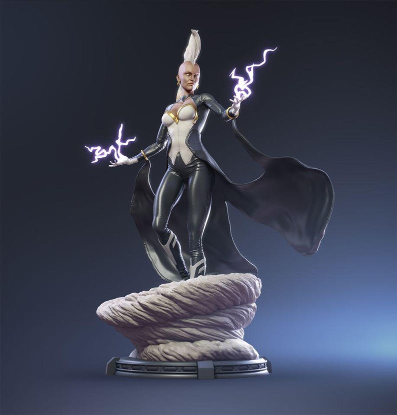 Storm X-Men 3D Printed Resin Figure – 1/8 1/6 Scale Unpainted Fan Art Statue | Collector Gift image 2