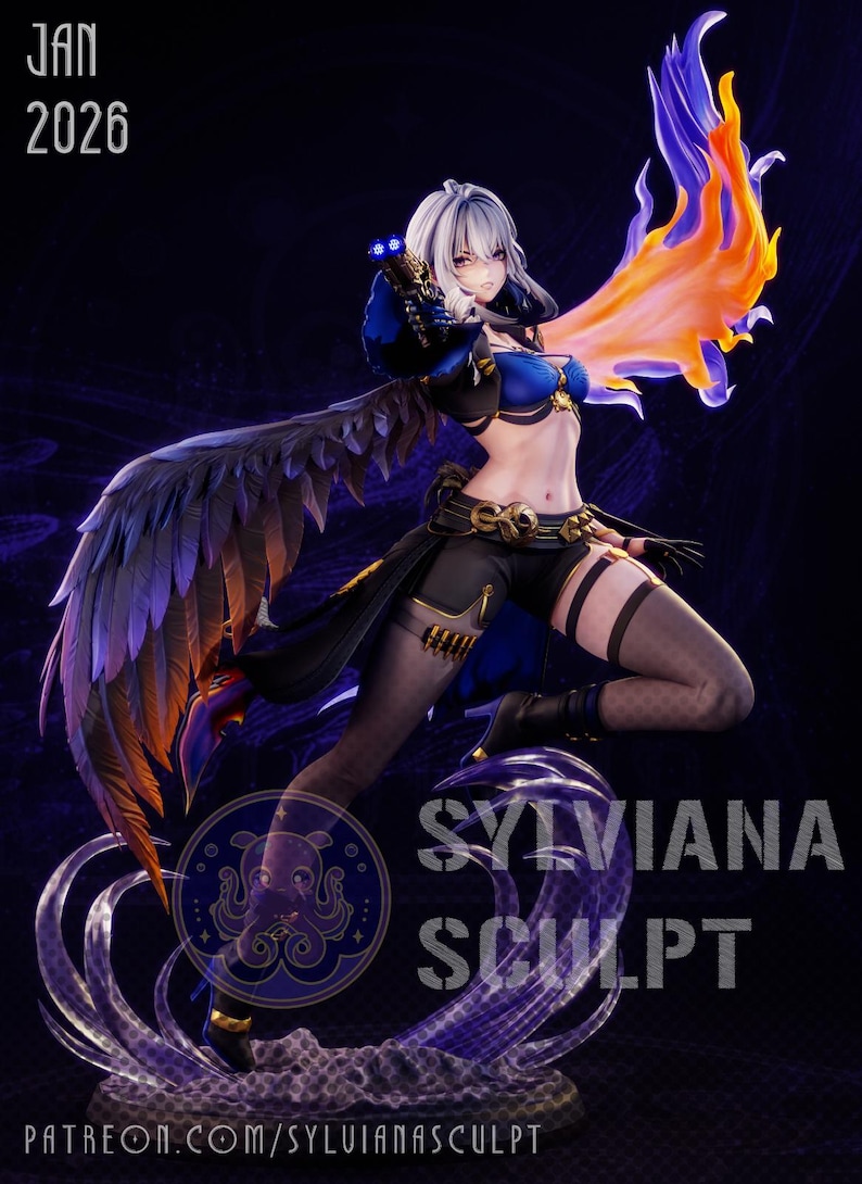 Figura de resina de Sylviana de Las Olas Borrascosas – Escala 1/8 1/6 Estatua de fan art impresa en 3D / Regalo de coleccionista imagen 1