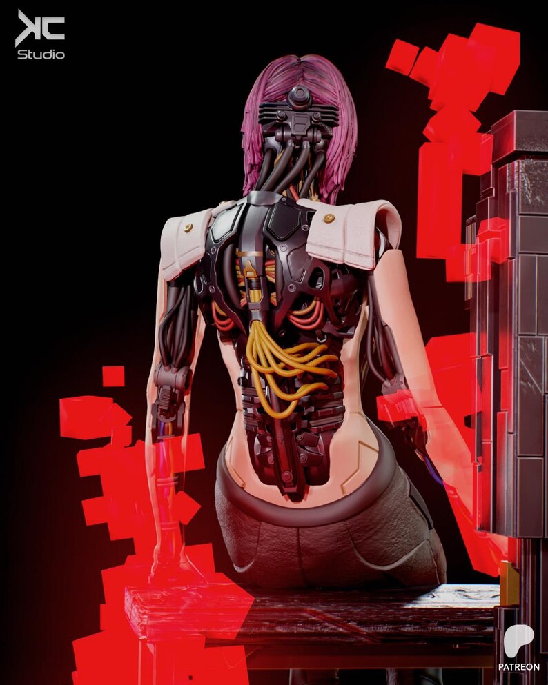 Songbird Cyberpunk | 1/8 1/6 Scale Resin Figure | Unpainted or Hand-Painted | 3D Printed Fan Art | Collector Gift image 8