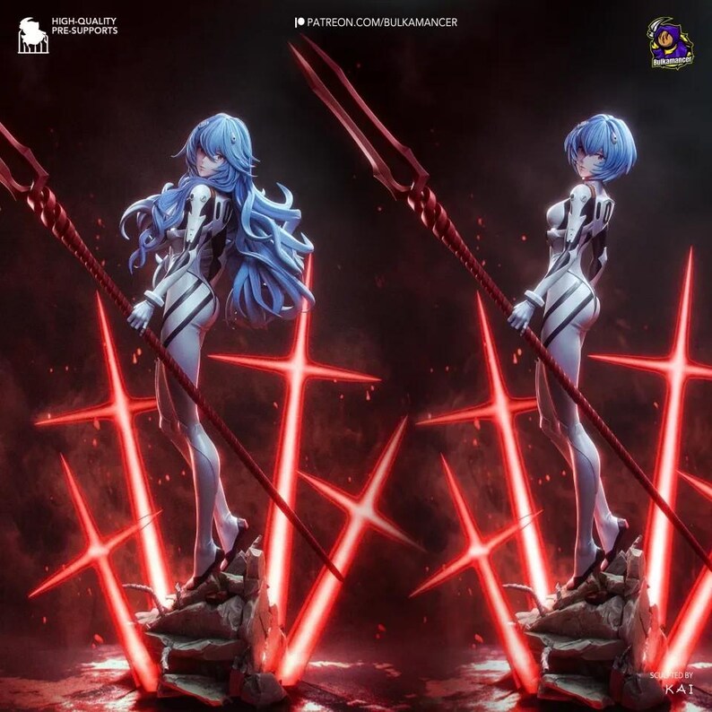 Rei Ayanami — Neon Genesis Evangelion | 1/8 1/6 Scale Resin Figure | Unpainted or Hand-Painted | 3D Printed Fan Art | Collector Gift image 2