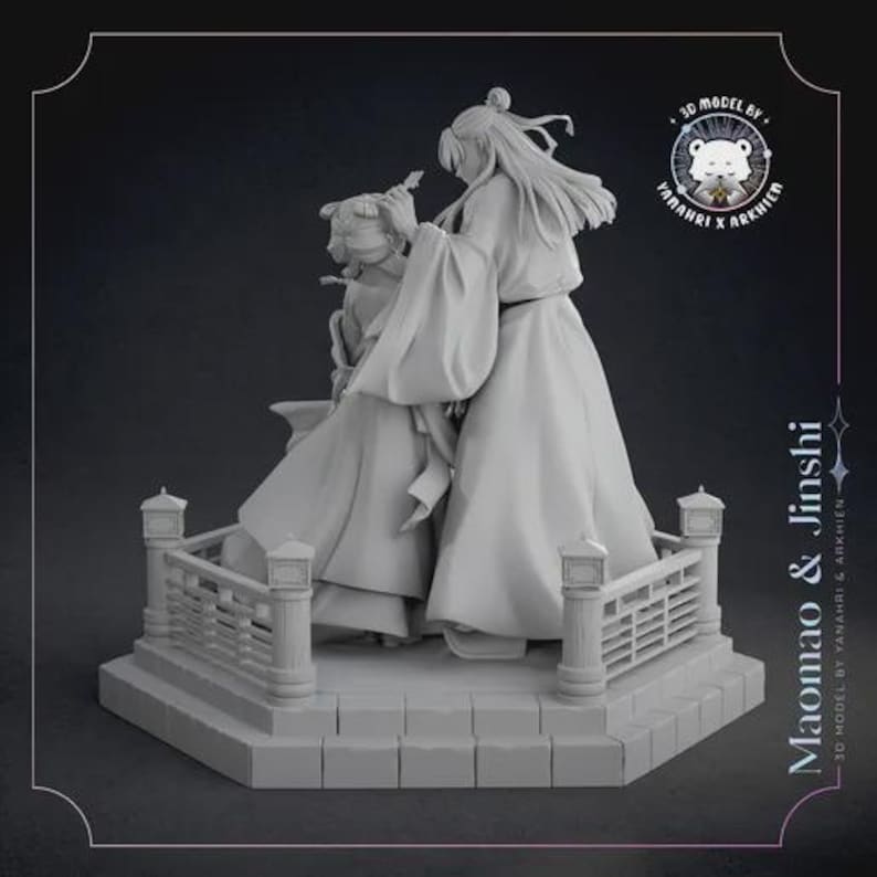 Maomao and Jinshi Diorama — The Apothecary Diaries | 1/8 1/6 Resin Figure | Unpainted or Hand-Painted | Fan Art | Collector Gift image 8