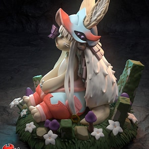Nanachi — Gemaakt in de afgrond | Harsfiguur schaal 1/8 1/6 | Ongeverfd of handgeschilderd | 3D-geprinte fanart | Verzamelaarscadeau afbeelding 4