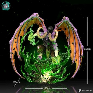 Harsfiguur van Illidan World of Warcraft – schaal 1/8 1/6 3D-geprint fanartstandbeeld | Verzamelaarscadeau afbeelding 6