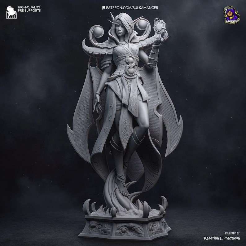 Xal'atath World of Warcraft Resinfigur – Skala 1/8 1/6 3D-utskriven fankonststaty | Samlargåva bild 5