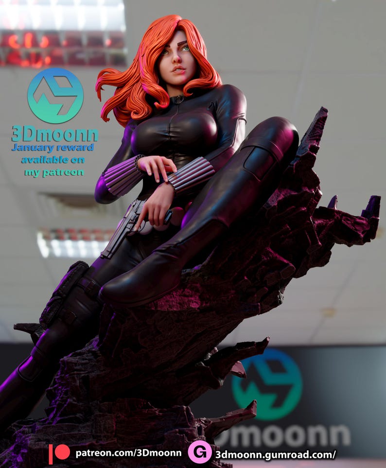 Black Widow — Marvel Comics | 1/8 1/6 Scale Resin Figure | 3D Printed Fan Art | Unpainted Garage Kit | Collector Statue | Collector Gift image 10