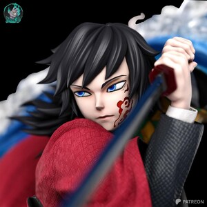 Giyu Tomioka Demon Slayer Resin Figure – 1/8 1/6 Scale 3D Printed Fan Art Statue | Collector Gift image 4