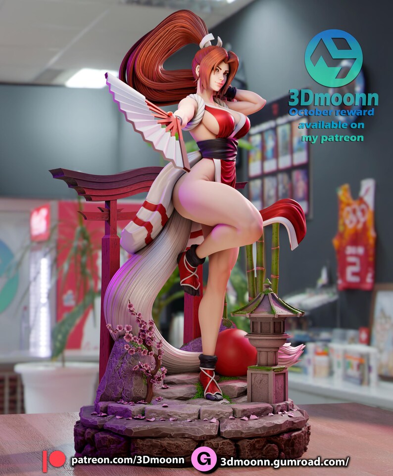 Mai Shiranui — Fatal Fury / King of Fighters | 1/8 1/6 Scale Resin Figure | Unpainted or Hand-Painted | 3D Printed Fan Art | Collector Gift Bild 2