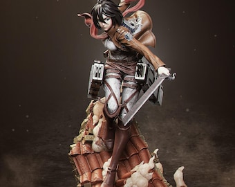 Mikasa Ackerman Fan Art Resin Statue, Attack on Titan, 1/6 Scale (Hand Painted) | Collector Gift