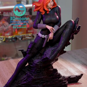Black Widow — Marvel Comics | 1/8 1/6 Scale Resin Figure | 3D Printed Fan Art | Unpainted Garage Kit | Collector Statue | Collector Gift image 9