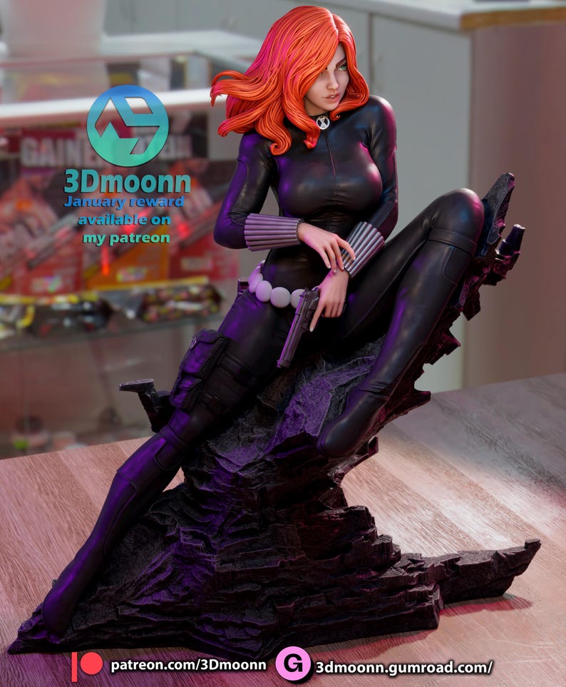 Black Widow — Marvel Comics | 1/8 1/6 Scale Resin Figure | 3D Printed Fan Art | Unpainted Garage Kit | Collector Statue | Collector Gift image 9