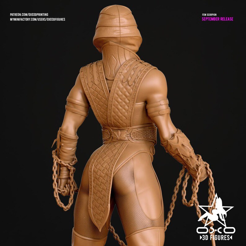 Scorpion Mortal Kombat Resin Figure – 1/8 1/6 Scale 3D Printed Fan Art Statue | Collector Gift image 2