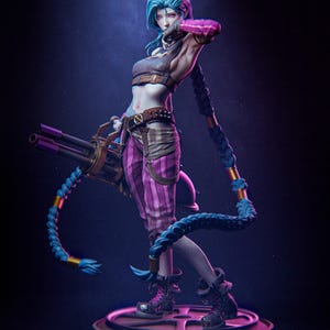 Jinx — League of Legends / Arcane | 1/8 1/6 Scale Resin Figure | Unpainted or Hand-Painted | 3D Printed Fan Art | Collector Gift image 2