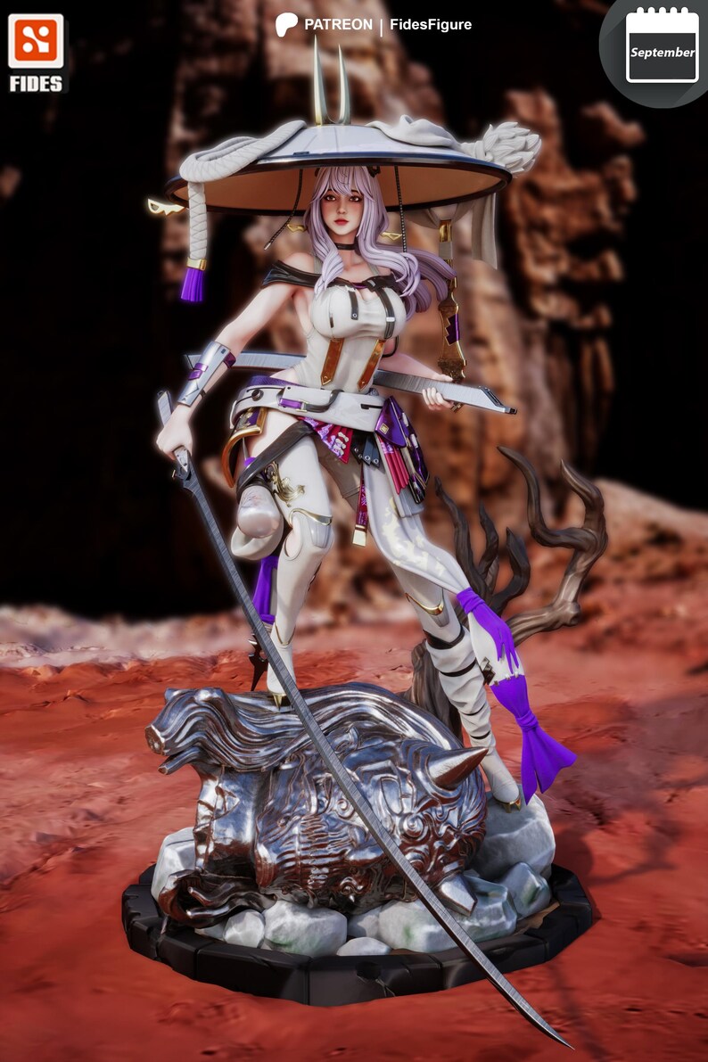 Scarlet | Harsfiguur schaal 1/8 1/6 | Ongeverfd of handgeschilderd | 3D-geprinte fanart | Verzamelaarscadeau afbeelding 5
