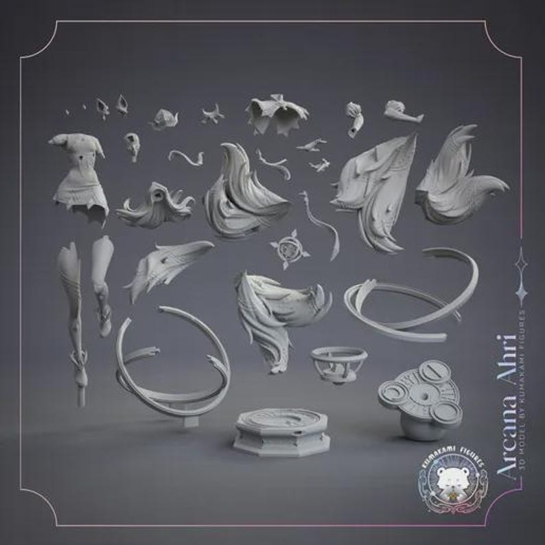 MysticRealms Bundle — Mixed (Kumakami) | 1/8 1/6 Scale Resin Figure | Unpainted or Hand-Painted | 3D Printed Fan Art | Collector Gift zdjęcie 2