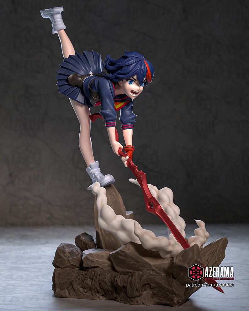 Ryuko Matoi — Kill la Kill | Figurka z żywicy w skali 1/8 1/6 | Fanowska grafika drukowana w 3D | Niepomalowany zestaw garażowy | Figurka kolekcjonerska | Prezent dla kolekcjonera zdjęcie 1