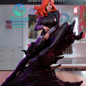Black Widow — Marvel Comics | 1/8 1/6 Scale Resin Figure | 3D Printed Fan Art | Unpainted Garage Kit | Collector Statue | Collector Gift image 5
