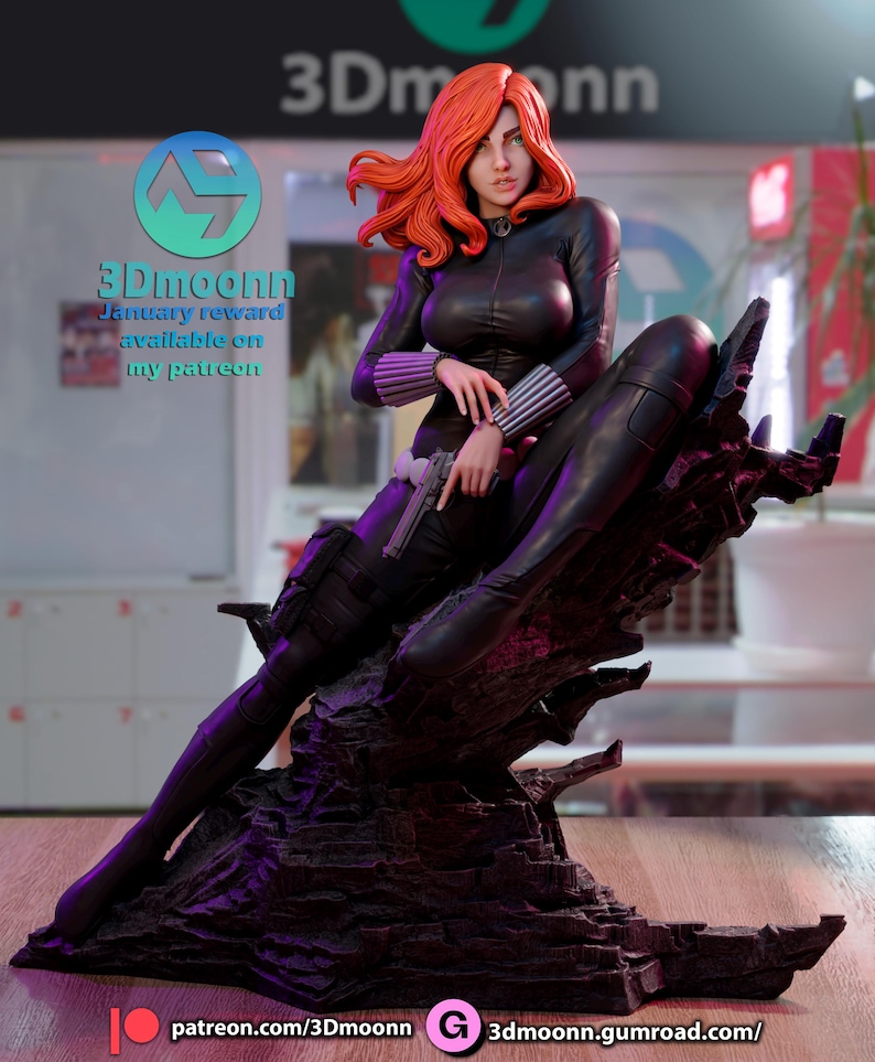 Black Widow — Marvel Comics | 1/8 1/6 Scale Resin Figure | 3D Printed Fan Art | Unpainted Garage Kit | Collector Statue | Collector Gift image 5