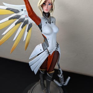 Mercy — Overwatch | 1/8 1/6 Scale Resin Figure | Unpainted or Hand-Painted | 3D Printed Fan Art | Collector Gift image 3