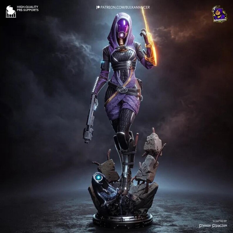 Tali'Zorah Mass Effect Fan Art Resin Figure – 1/8 1/6 Scale Unpainted Statue | Collector Gift image 3