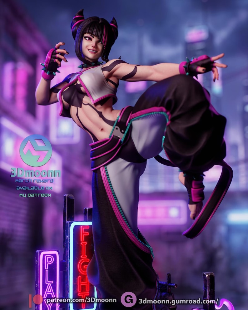 Juri Street Fighter Harzfigur - 1/8 1/6 3D gedruckte Fan Art Statue | Sammler Geschenk Bild 1