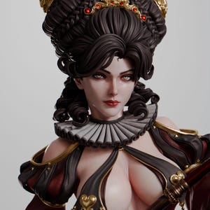 Queen of Hearts Resin Figure – Alice in Wonderland Fan Art Statue (1/8 1/6 Scale) | Collector Gift image 6