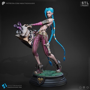 Jinx — League of Legends / Arcane | 1/8 1/6 Scale Resin Figure | Unpainted or Hand-Painted | 3D Printed Fan Art | Collector Gift zdjęcie 2