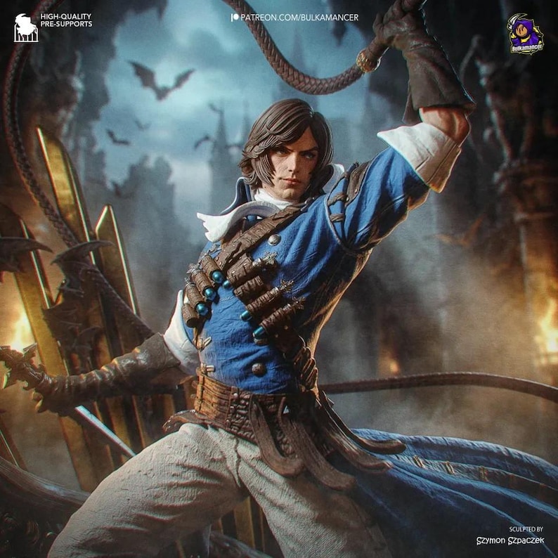 Richter Belmont — Castlevania | 1/8 bis 1/6 Harz Figur | Unbemalt oder Handbemalt | 3D gedruckte Fan Art | Sammler Geschenk Bild 1
