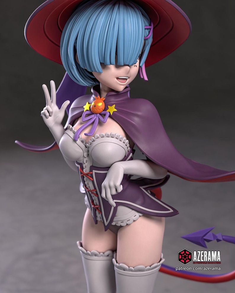 Re:Zero Rem Resin Figure – 1/8 1/6 Scale 3D Printed Fan Art Statue | Collector Gift image 3