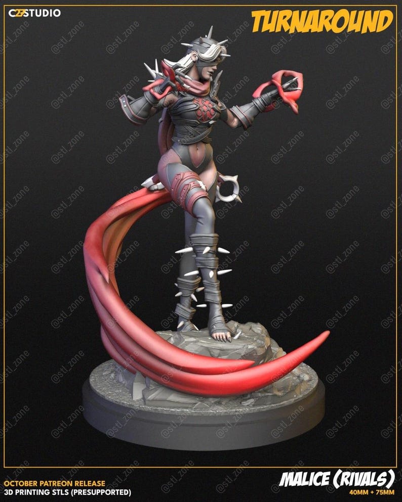 Malice — Marvel Rivals | 1/8 1/6 Scale Resin Figure | 3D Printed Fan Art | Unpainted Garage Kit | Collector Gift image 3