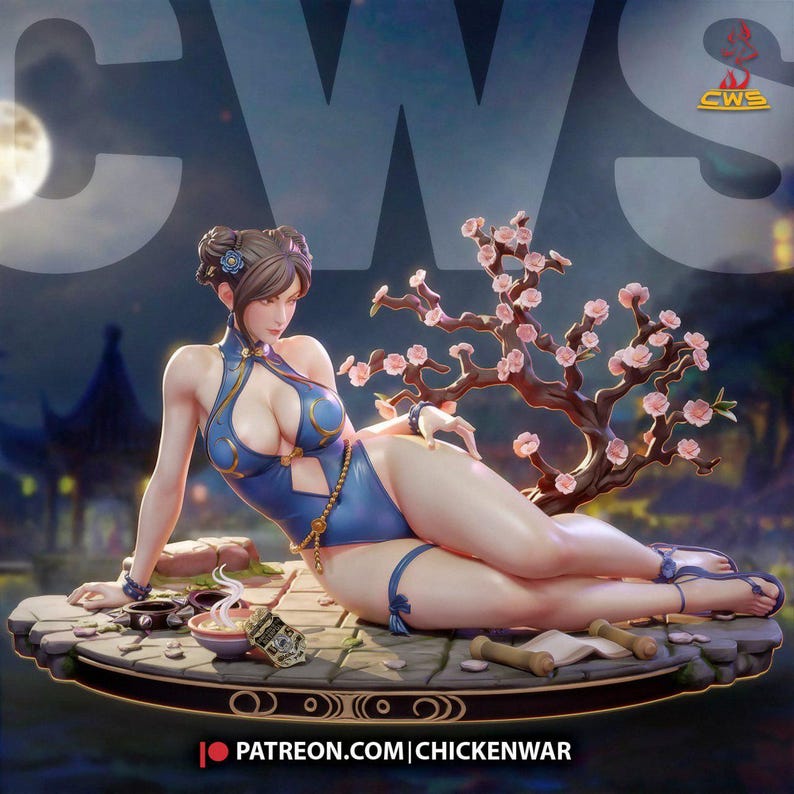 Chun-Li — Street Fighter | 1/8 1/6 Scale Resin Figure | Unpainted or Hand-Painted | 3D Printed Fan Art | Collector Gift image 1
