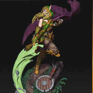 Alleria Windrunner — World of Warcraft | Harsfiguur schaal 1/8 1/6 | Ongeverfd of handgeschilderd | 3D-geprinte fanart | Verzamelaarscadeau afbeelding 5