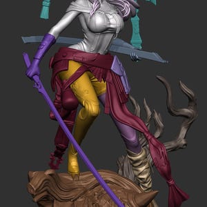 Scarlet | Harsfiguur schaal 1/8 1/6 | Ongeverfd of handgeschilderd | 3D-geprinte fanart | Verzamelaarscadeau afbeelding 3