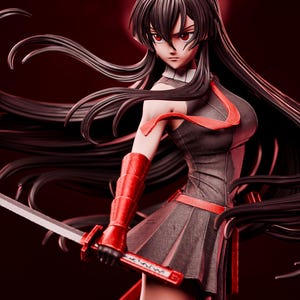 Akame Resin Figure – 1/8 1/6 Scale 3D Printed Fan Art Garage Kit | Collector Gift imagen 1