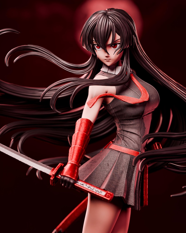 Akame Resin Figure – 1/8 1/6 Scale 3D Printed Fan Art Garage Kit | Collector Gift imagen 1