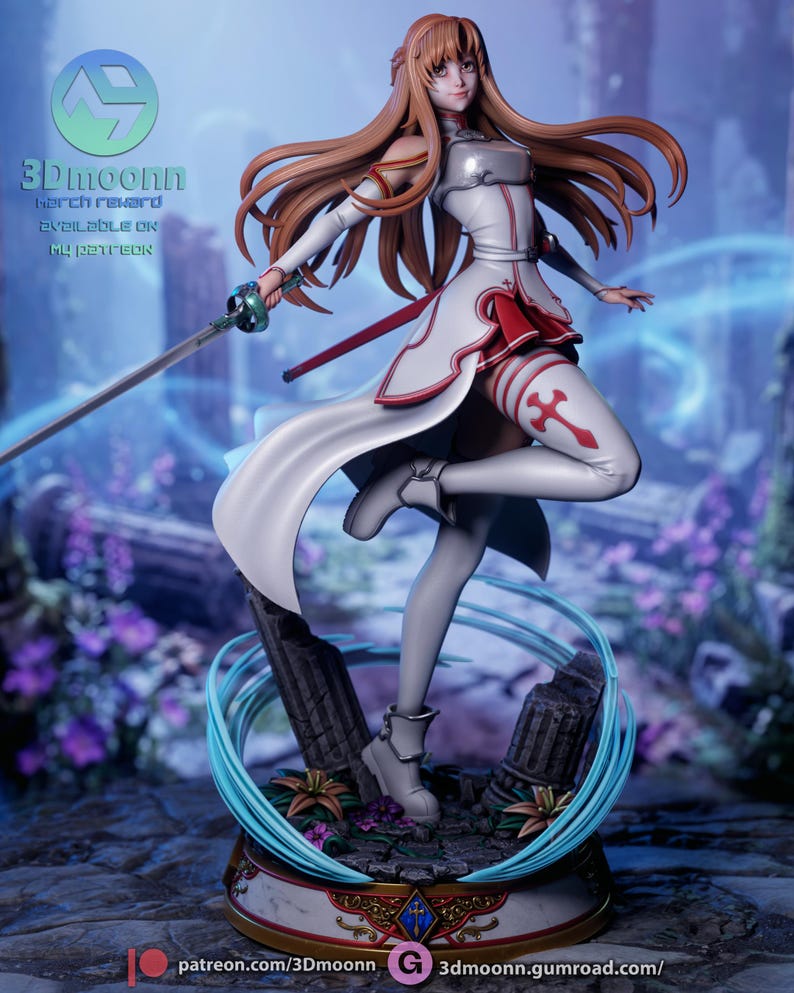 Asuna — Sword Art Online | 1/8 1/6 Scale Resin Figure | Unpainted or Hand-Painted | 3D Printed Fan Art | Collector Gift image 2