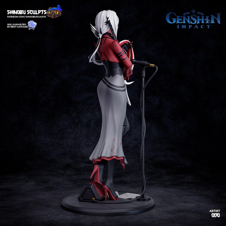 Arlequim — Genshin Impact | Figura em resina em escala 1/8 e 1/6 | Arte de fã impressa em 3D | Kit de garagem sem pintura | Estátua de colecionador | Presente para colecionadores imagem 3